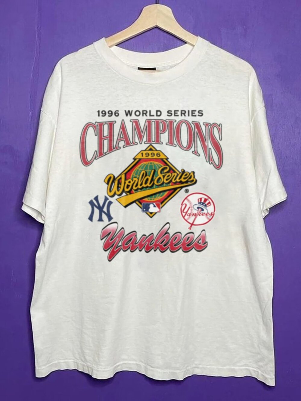 1996 New York Yankees Crewneck T Shirt, Retro MLB New York Baseball Shirt Tee